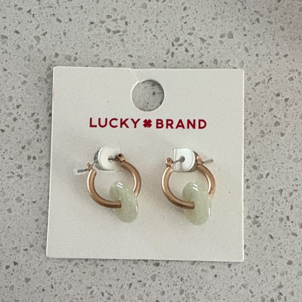 Lucky Brand Gold and Pale Green Earrings